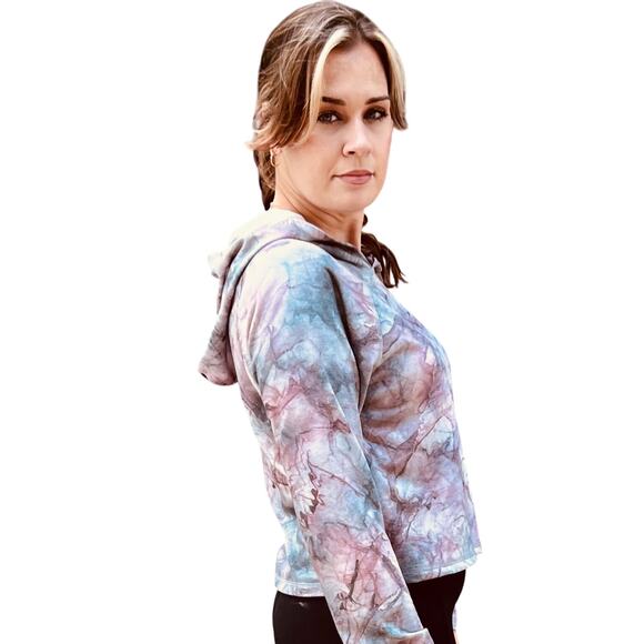 Tie-Dye Womens Cropped Hoodie Size (L) NWT - Picture 2 of 9